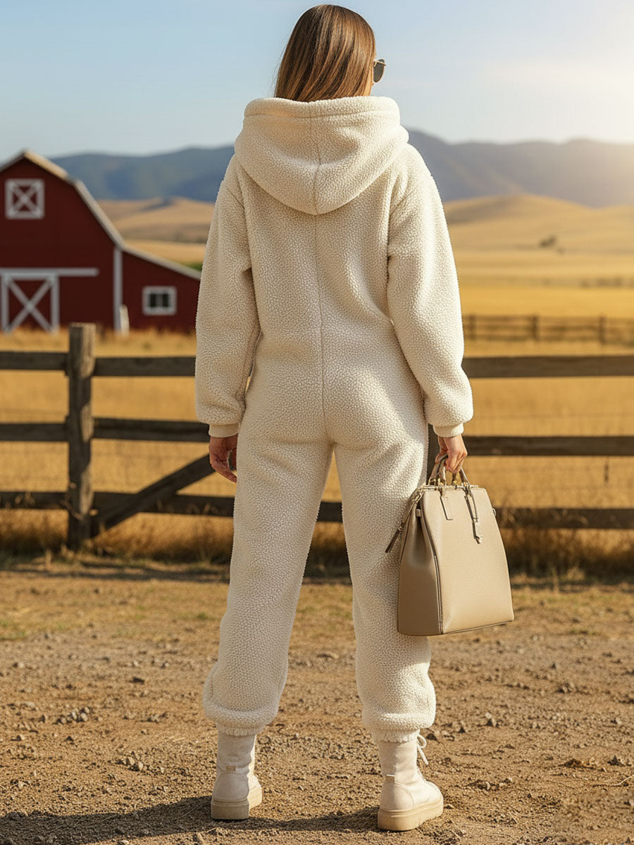 Taryn | Warmer Fleece-Overall mit Kapuze