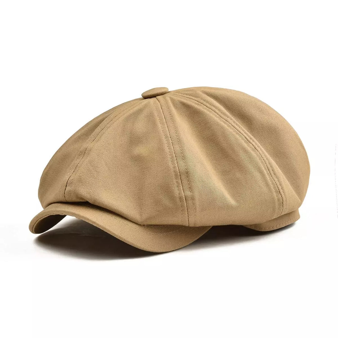Men's Cotton Newsboy Cap in Khaki | Aluvema