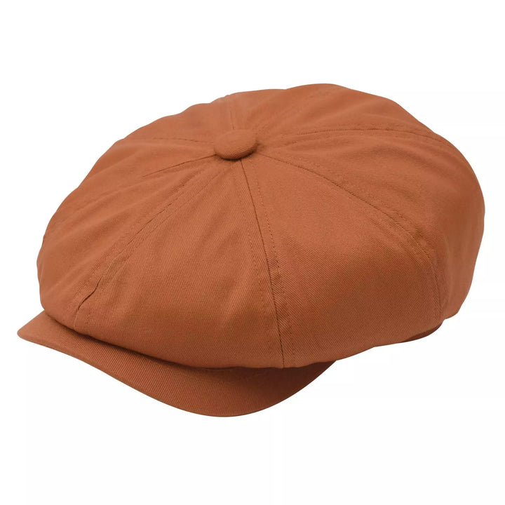 Men's Cotton Newsboy Cap in Orange | Aluvema