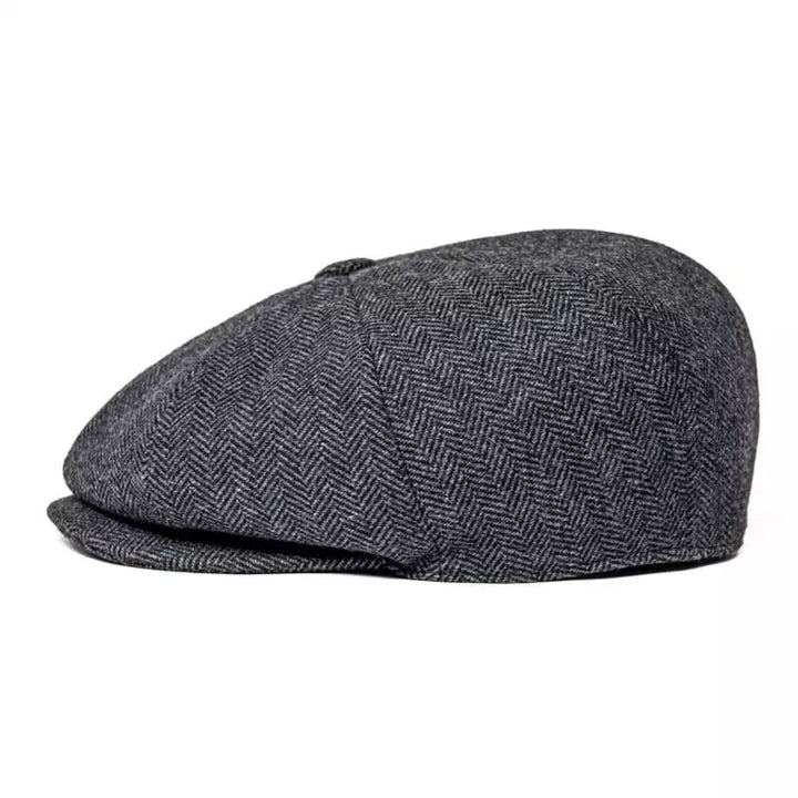 Smooth Wool Eight-Panel Newsboy Cap — Aluvema