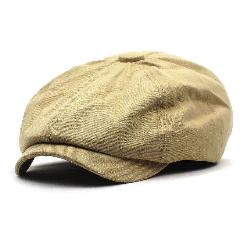 Men's Cotton Gavroche Newsboy Cap in Beige | Aluvema