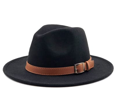 Men's Hawkins Wool Fedora Hat in Black | Aluvema