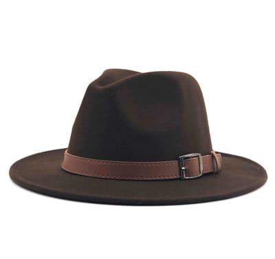 Men's Hawkins Wool Fedora Hat in Dark Brown | Aluvema