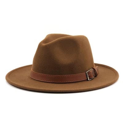 Men's Hawkins Wool Fedora Hat in Light Brown | Aluvema