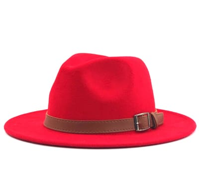 Men's Hawkins Wool Fedora Hat in Red | Aluvema