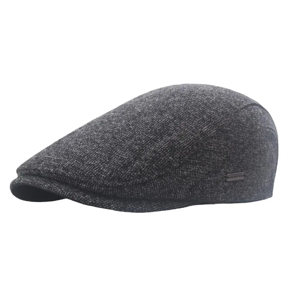 Men's Plain Cotton Flat Cap in Dark Gray | Aluvema