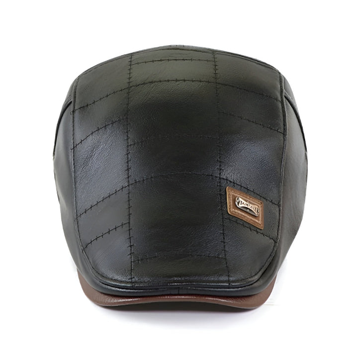 Leather-Look Driver Flat Cap — Aluvema
