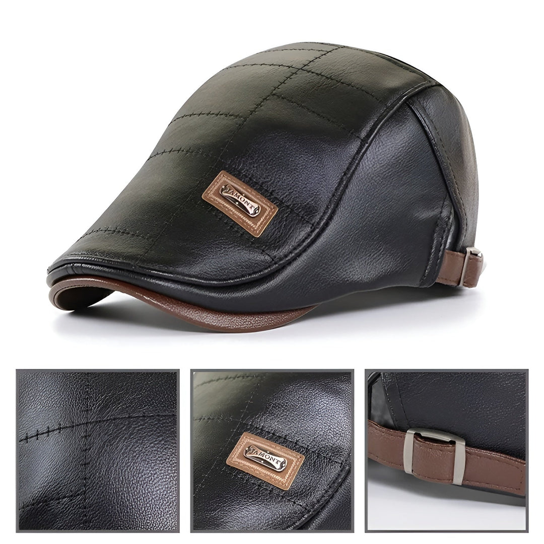 Leather-Look Driver Flat Cap — Aluvema