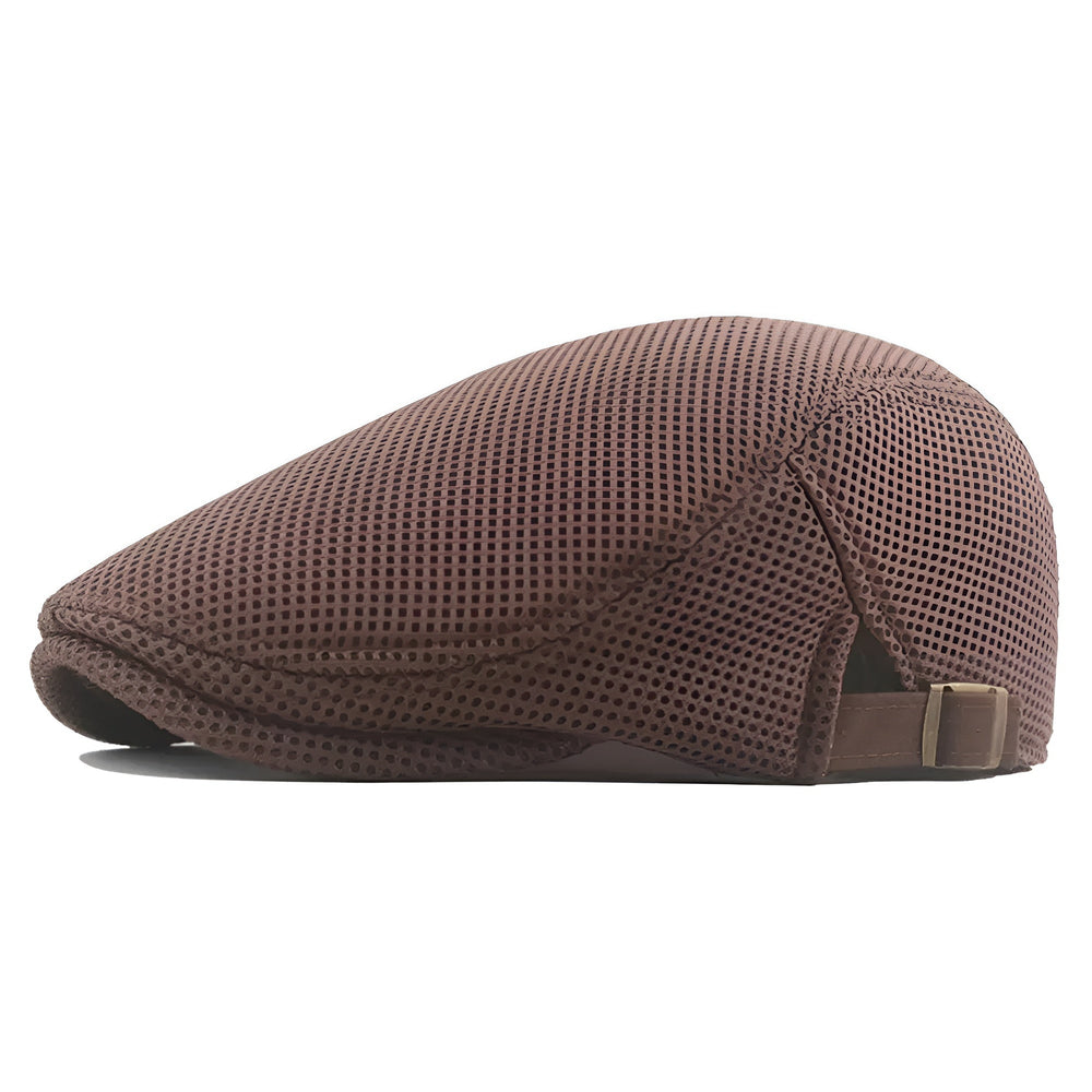 Men's Breathable Mesh Flat Cap in Camel | Aluvema