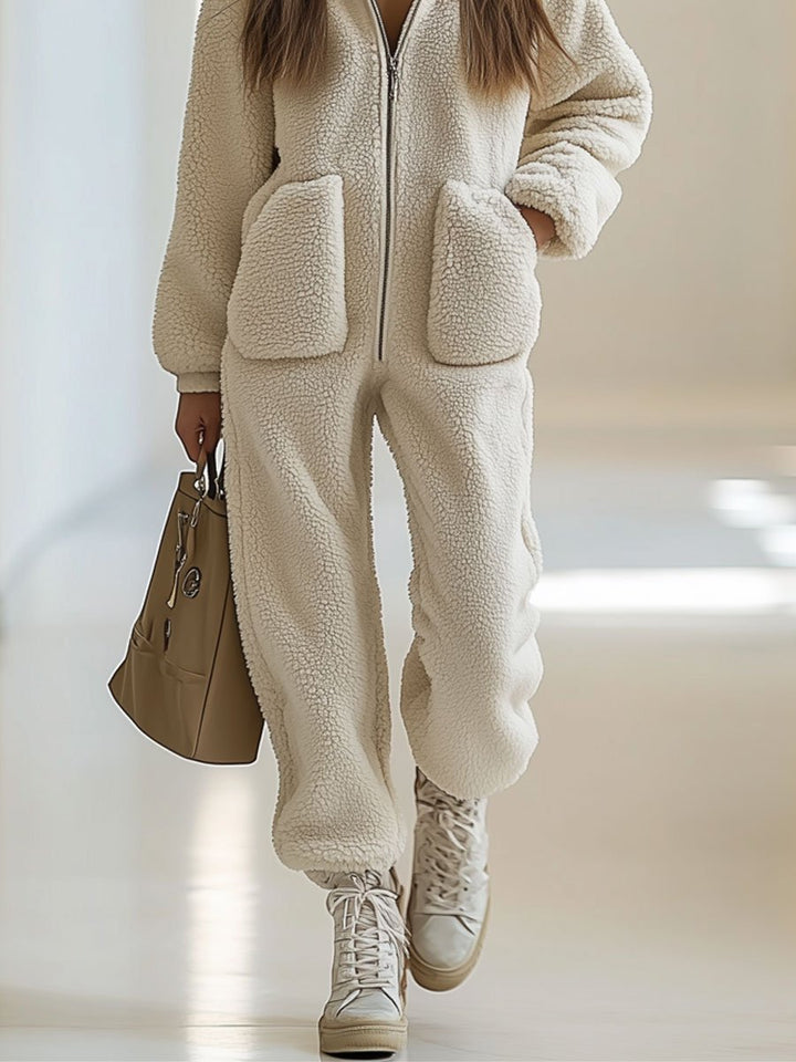 Taryn | Warmer Fleece-Overall mit Kapuze