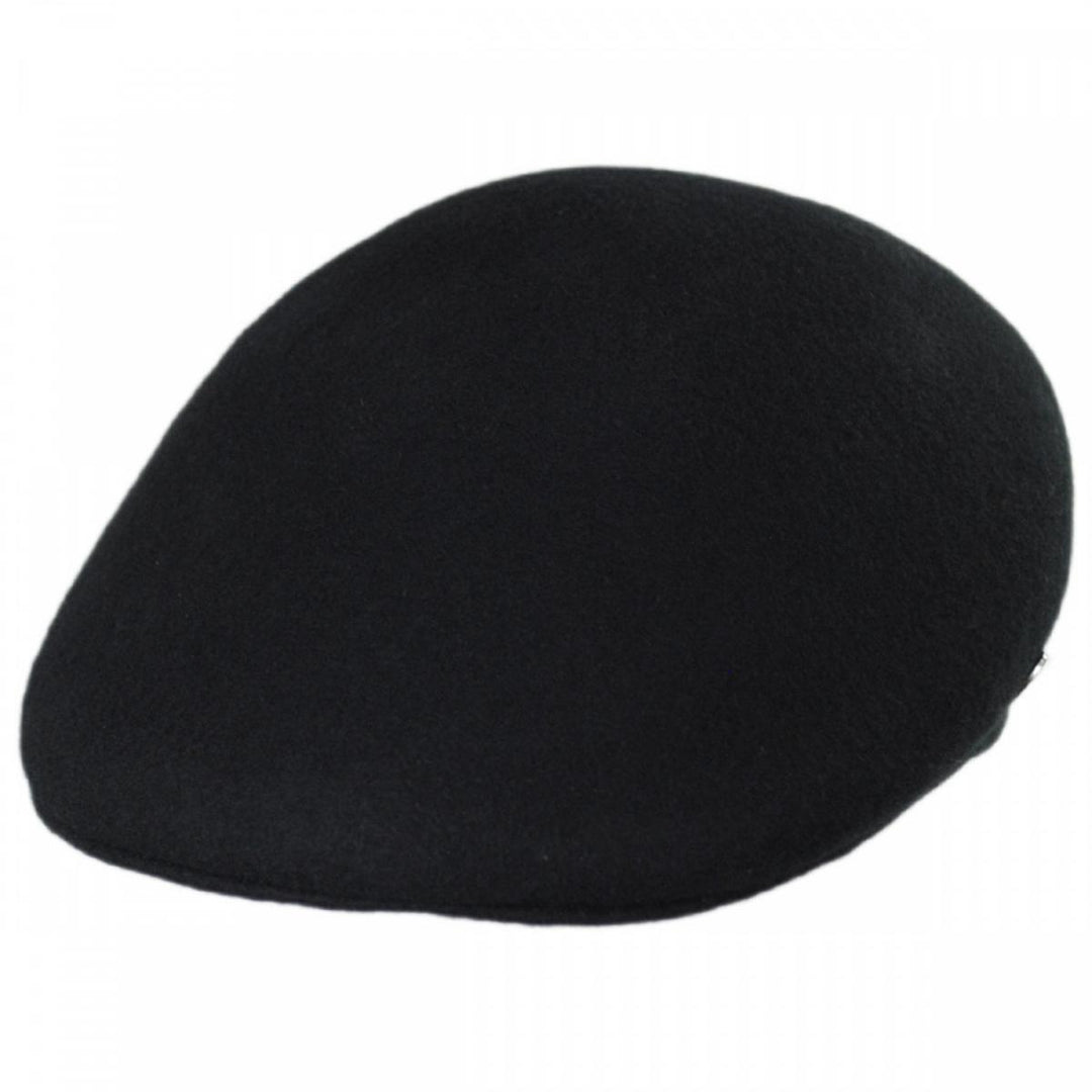 Men's Structured Wool Flat Cap in Black | Aluvema